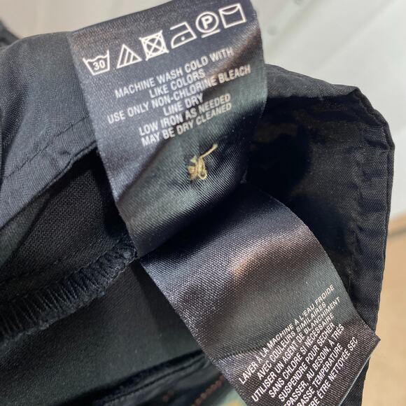 ANTHROPOLOGIE  Size 0 The Essential Slim Pants Flat Front Zip Fly Black - Picture 9 of 10